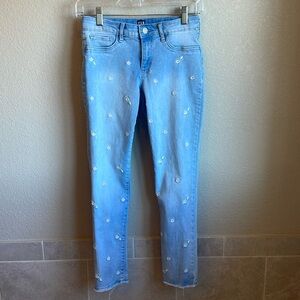 GAP Kids Embroidered Floral Skinny Jeans
